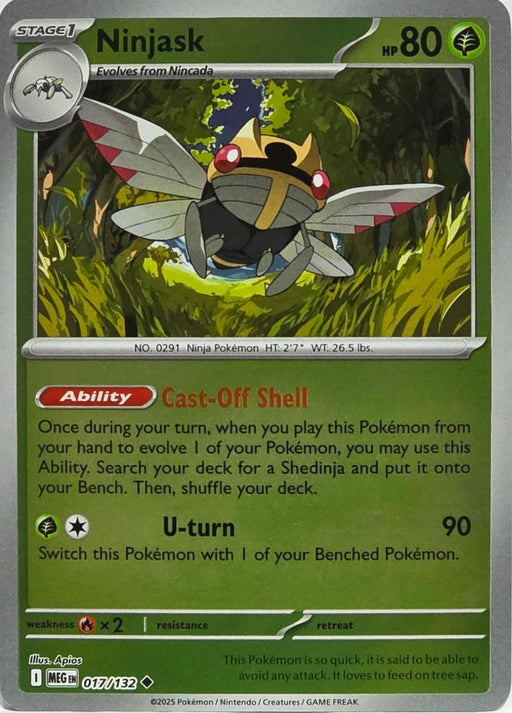 Pokemon Ninjask - 017/132 ME01: Mega Evolution Normal - Eterna Cards