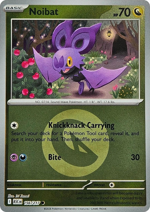 Pokemon Noibat (Energy Symbol Pattern) 156/217 ME: Ascended Heroes Reverse Holo - Eterna Cards