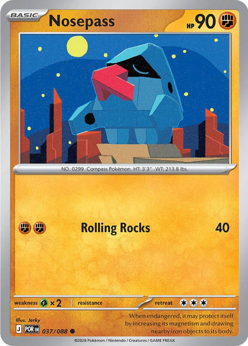 Pokemon Nosepass 037/088 ME03: Perfect Order Reverse Holofoil - EternaCards