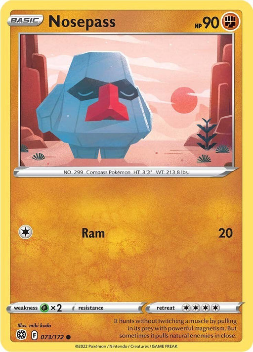 Pokemon Nosepass 073/172 SWSH09: Brilliant Stars Reverse Holo - EternaCards