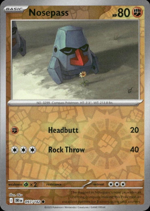 Pokemon Nosepass 097/182 SV10: Destined Rivals Normal - Eterna Cards