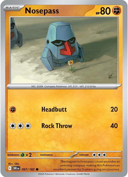 Pokemon Nosepass 097/182 SV10: Destined Rivals Reverse Holo - EternaCards