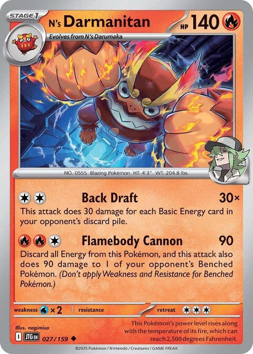Pokemon N's Darmanitan - 027/159 027/159 SV09: Journey Together Normal - EternaCards
