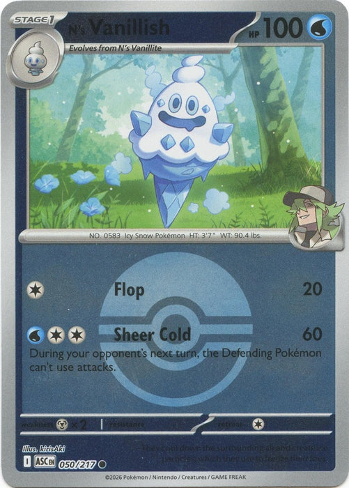 Pokemon N's Vanillish (Poke Ball) 050/217 ME: Ascended Heroes Reverse Holo - Eterna Cards