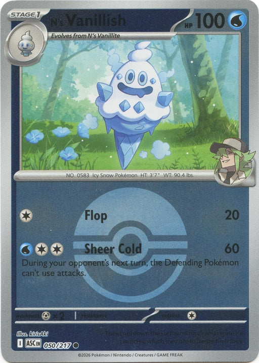 Pokemon N's Vanillish (Poke Ball) 050/217 ME: Ascended Heroes Reverse Holo - Eterna Cards