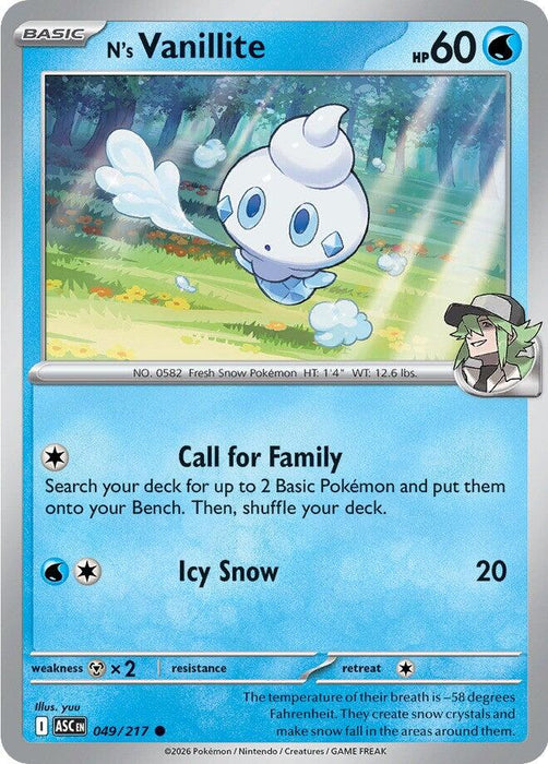 Pokemon N's Vanillite 049/217 ME: Ascended Heroes Normal - EternaCards