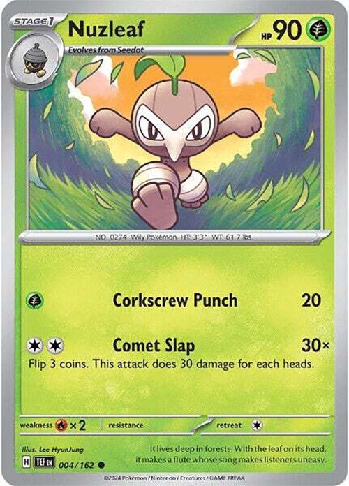 Pokemon Nuzleaf 004/162 SV05: Temporal Forces Normal - EternaCards