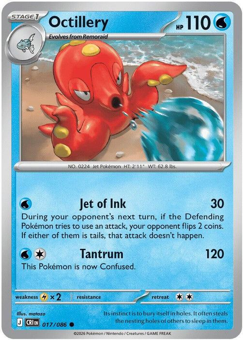 Pokemon Octillery 017/086 ME04: Chaos Rising Reverse Holo - Eterna Cards