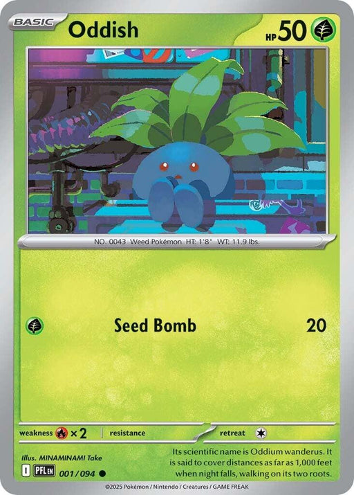 Pokemon Oddish 001/094 ME02: Phantasmal Flames Reverse Holo - EternaCards