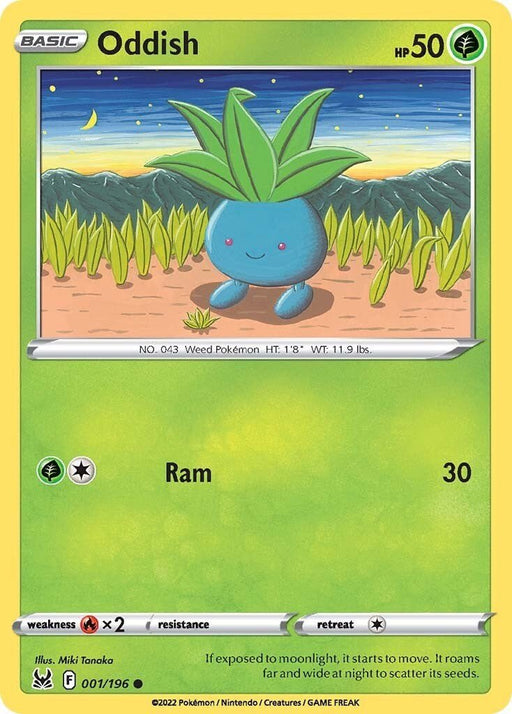 Pokemon Oddish 001/196 SWSH11: Lost Origin Reverse Holo - EternaCards