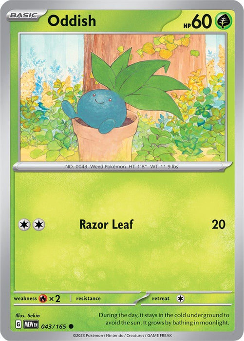 Pokemon Oddish 043/165 SV: Scarlet & Violet 151 Normal - EternaCards