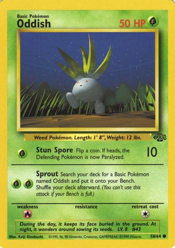 Pokemon Oddish 58/64 Jungle Unlimited - Eterna Cards