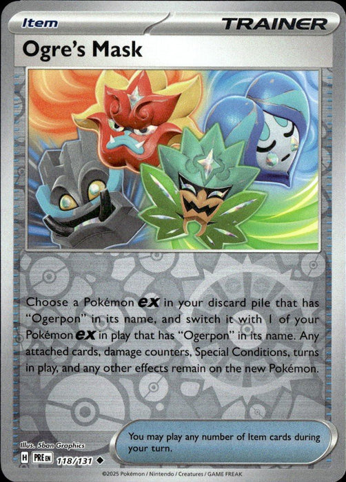Pokemon Ogre's Mask 118/131 SV: Prismatic Evolutions Reverse Holo - Eterna Cards