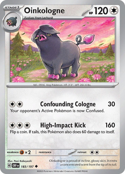 Pokemon Oinkologne - 183/197 183/197 SV03: Obsidian Flames Reverse Holo - EternaCards
