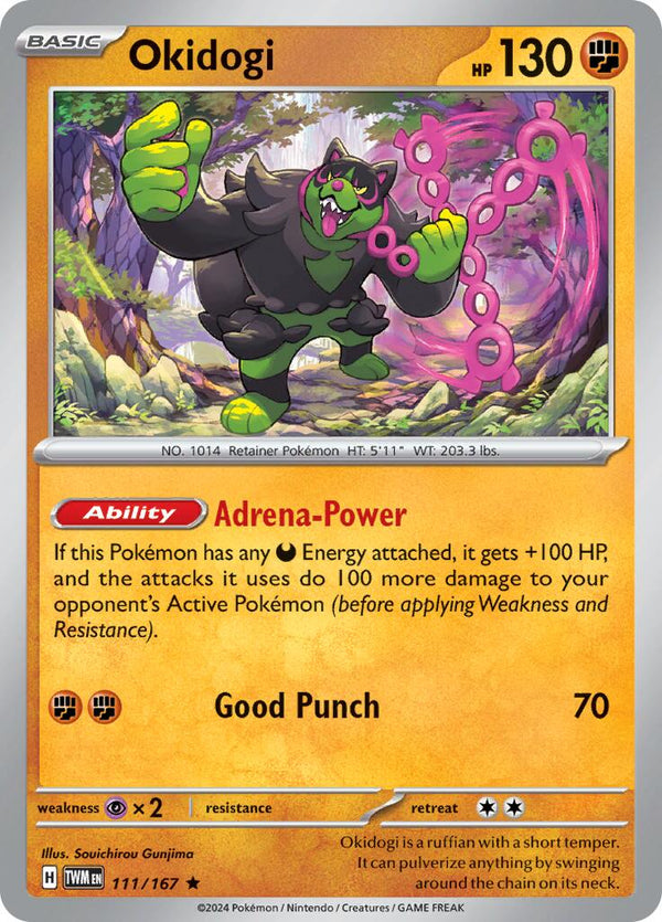 Pokemon Okidogi 111/167 SV06: Twilight Masquerade Holo