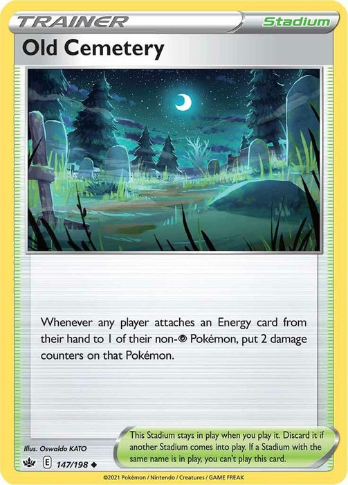 Pokemon Old Cemetery 147/198 SWSH06: Chilling Reign Reverse Holo - EternaCards