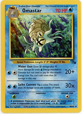 Pokemon Omastar 40/62 Fossil Unlimited - Eterna Cards