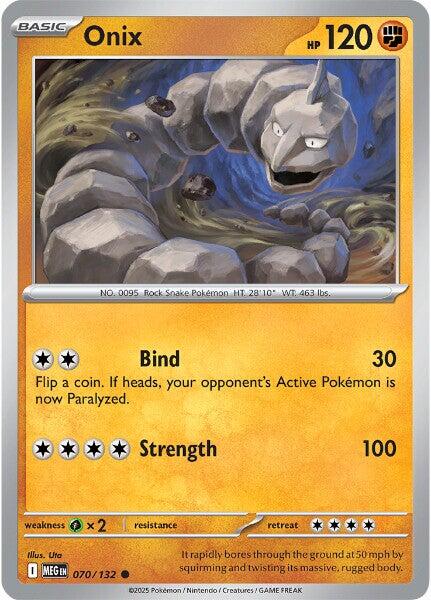 Pokemon Onix 070/132 ME01: Mega Evolution Reverse Holo - EternaCards