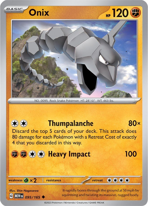 Pokemon Onix 095/165 SV: Scarlet & Violet 151 Normal - EternaCards