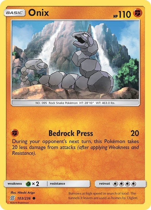 Pokemon Onix 103/236 SM - Unified Minds Normal - Eterna Cards