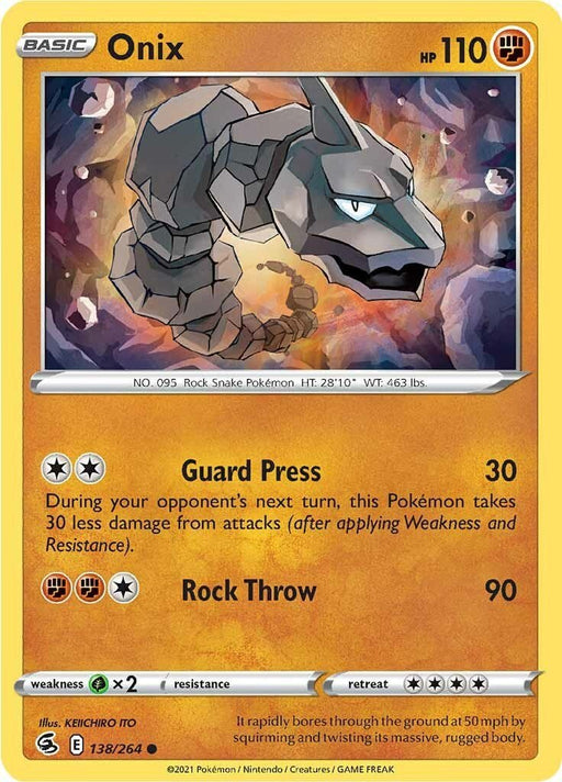 Pokemon Onix 138/264 SWSH08: Fusion Strike Normal - EternaCards