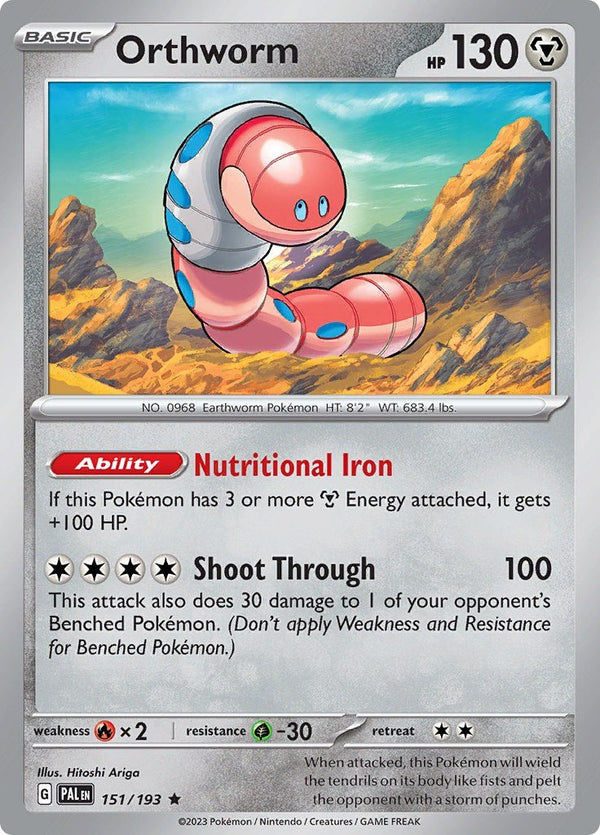 Pokemon Orthworm 151/193 SV02: Paldea Evolved Holo