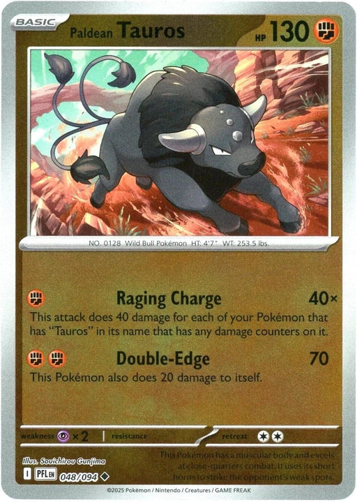 Pokemon Paldean Tauros 048/094 ME02: Phantasmal Flames Normal - Eterna Cards