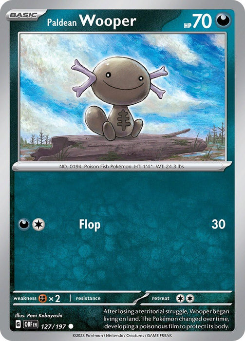 Pokemon Paldean Wooper - 127/197 SV03: Obsidian Flames Normal - Eterna Cards