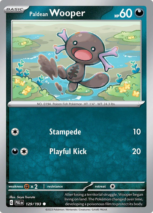 Pokemon Paldean Wooper - 129/193 129/193 SV02: Paldea Evolved Reverse Holo - EternaCards