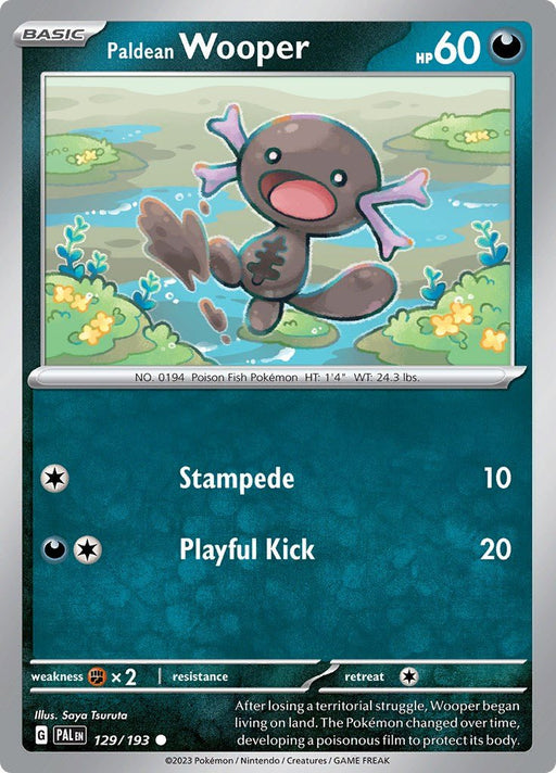 Pokemon Paldean Wooper - 129/193 129/193 SV02: Paldea Evolved Reverse Holo - EternaCards