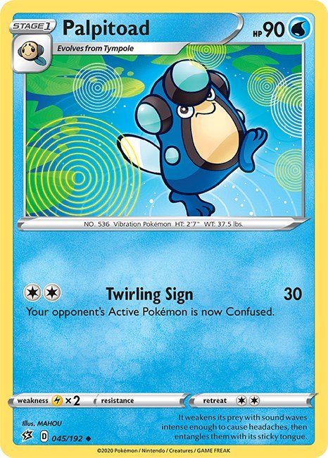 Pokemon Palpitoad 045/192 SWSH02: Rebel Clash Reverse Holo - EternaCards
