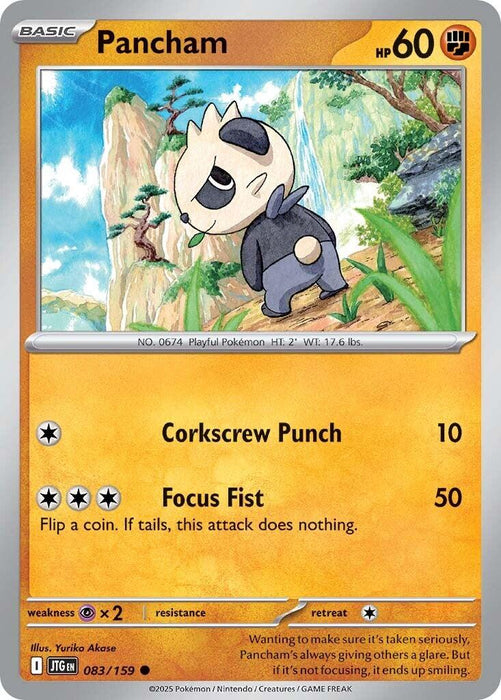 Pokemon Pancham 083/159 SV09: Journey Together Normal - Eterna Cards