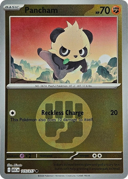 Pokemon Pancham (Energy Symbol Pattern) 115/217 ME: Ascended Heroes Reverse Holo - Eterna Cards
