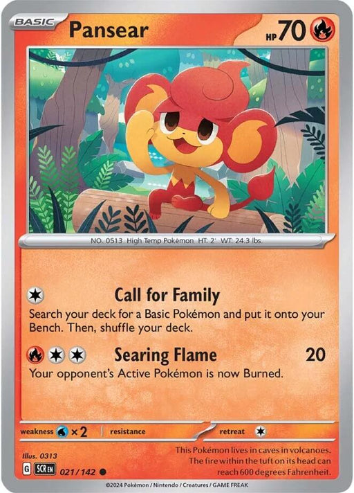 Pokemon Pansear 021/142 SV07: Stellar Crown Normal - EternaCards