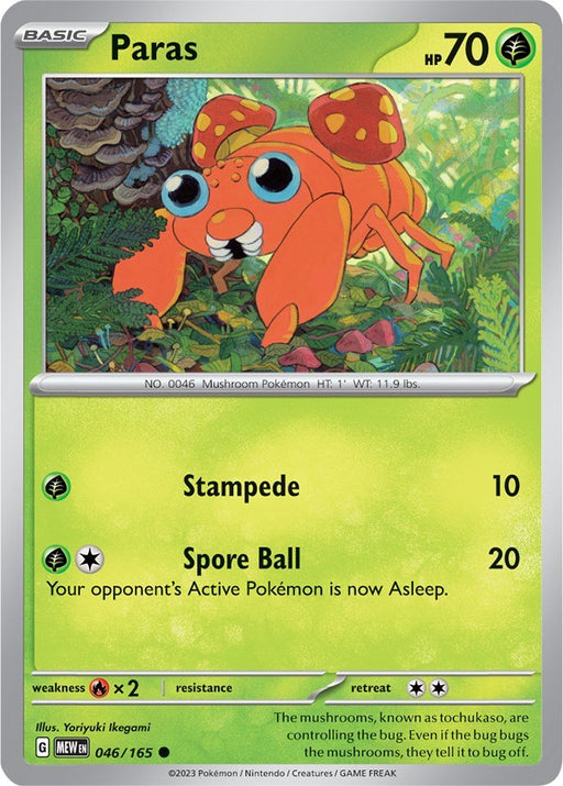 Pokemon Paras 046/165 SV: Scarlet & Violet 151 Reverse Holo - EternaCards