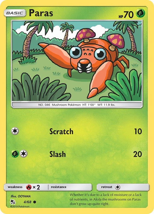 Pokemon Paras 4/68 Hidden Fates Normal - Eterna Cards