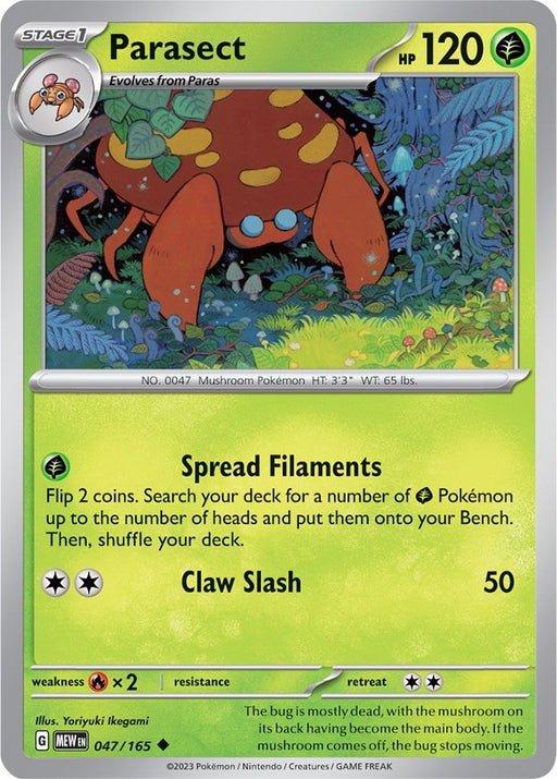 Pokemon Parasect 047/165 SV: Scarlet & Violet 151 Normal - EternaCards