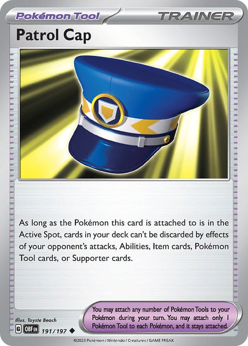 Pokemon Patrol Cap 191/197 SV03: Obsidian Flames Reverse Holo - EternaCards