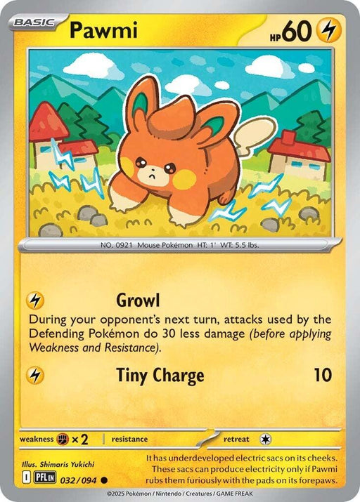 Pokemon Pawmi 032/094 ME02: Phantasmal Flames Reverse Holo - EternaCards