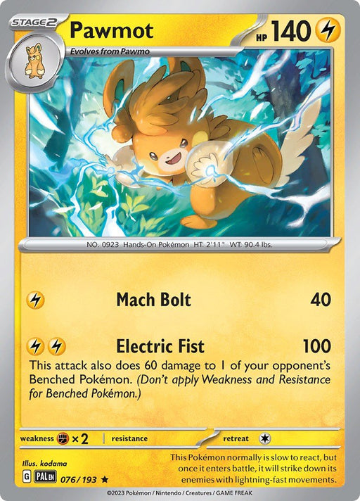 Pokemon Pawmot 076/193 SV02: Paldea Evolved Holo - EternaCards