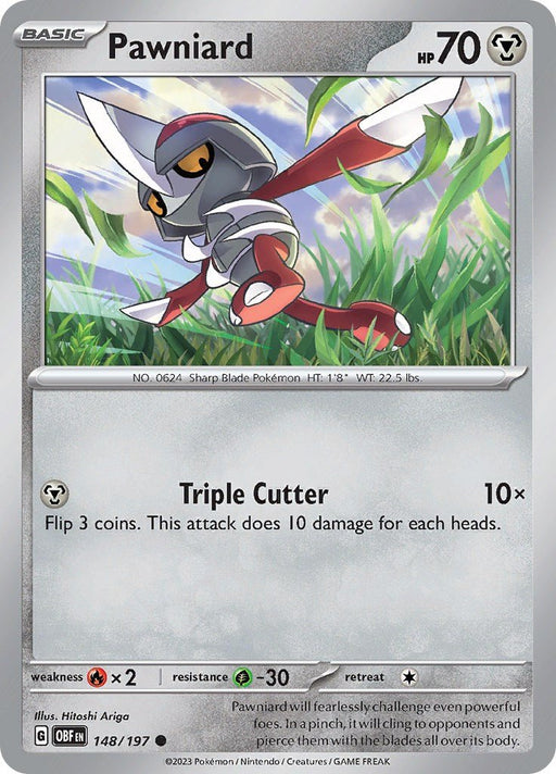 Pokemon Pawniard 148/197 SV03: Obsidian Flames Reverse Holo - EternaCards