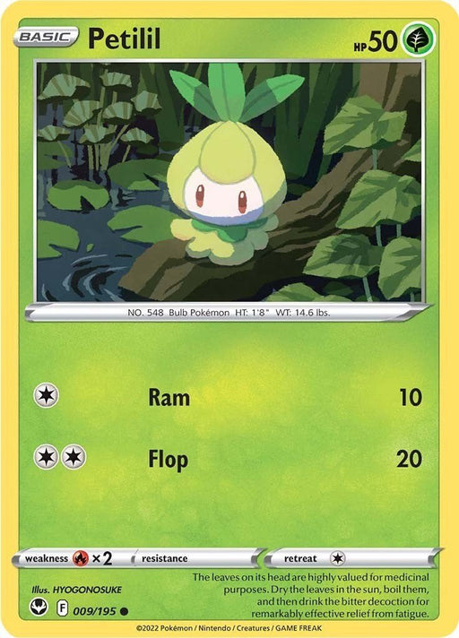 Pokemon Petilil 009/195 SWSH12: Silver Tempest Reverse Holo - EternaCards
