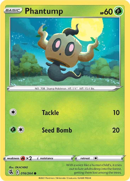 Pokemon Phantump 016/264 SWSH08: Fusion Strike Normal - Eterna Cards