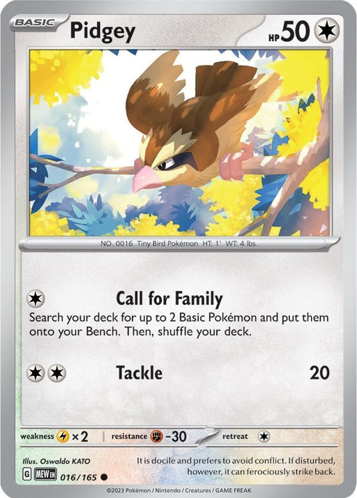 Pokemon Pidgey 016/165 SV: Scarlet & Violet 151 Reverse Holo - EternaCards