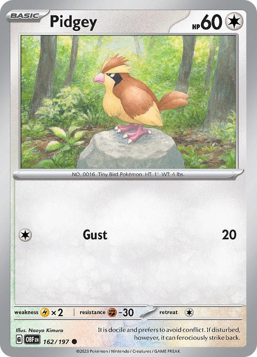 Pokemon Pidgey 162/197 SV03: Obsidian Flames Reverse Holo - EternaCards