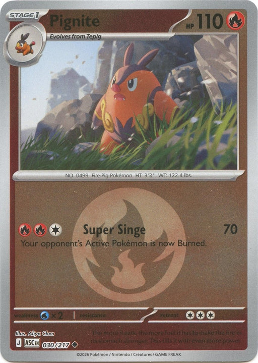Pokemon Pignite (Energy Symbol Pattern) 030/217 ME: Ascended Heroes Reverse Holo - Eterna Cards