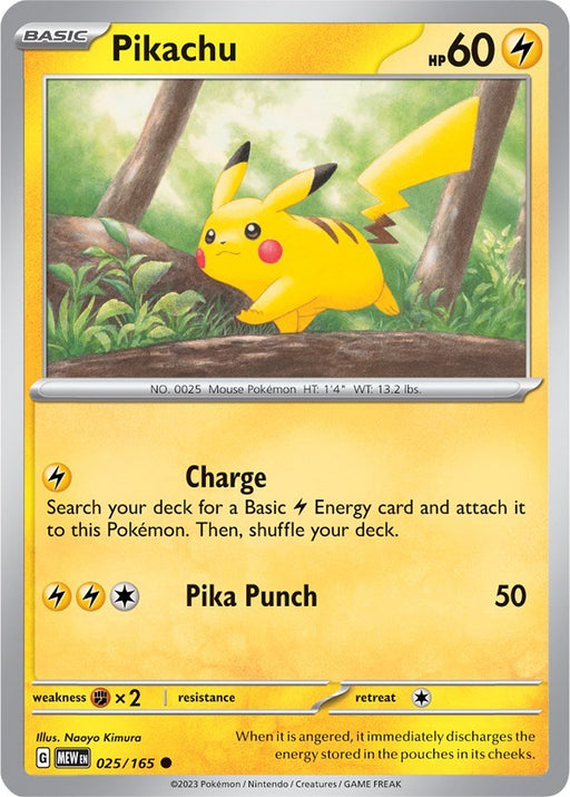 Pokemon Pikachu - 025/165 025/165 SV: Scarlet & Violet 151 Normal - EternaCards