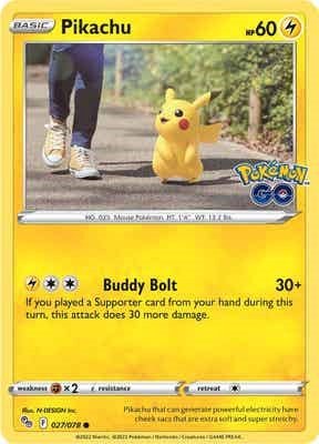 Pokemon Pikachu (27) 027/078 Pokemon GO Reverse Holo - EternaCards
