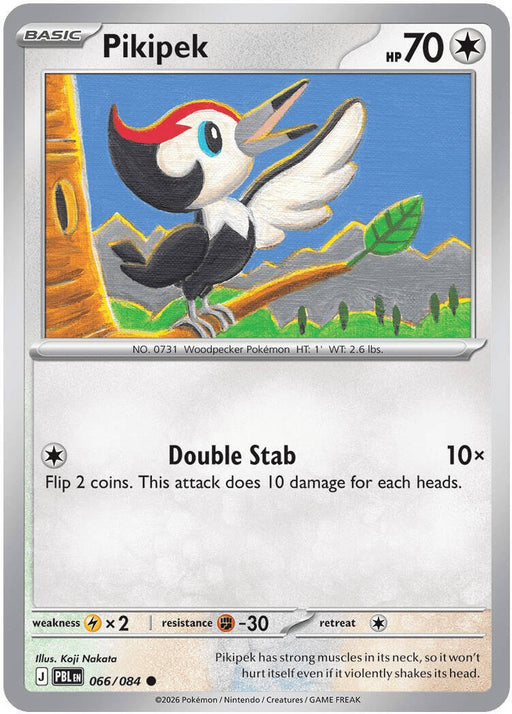 Pokemon Pikipek 066/084 ME05: Pitch Black Reverse Holo - Eterna Cards