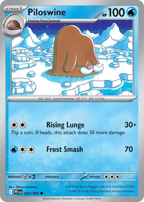 Pokemon Piloswine 024/094 ME02: Phantasmal Flames Normal - EternaCards